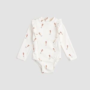 Miles the Label Baby Girl Long Sleeve Seahorse Swimsuit – 6–12m – Originally $44